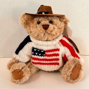 Brass Button Bears Patriotic Cowboy Teddy Handcrafted Collectible